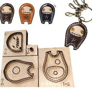 Petit monstre pendentif en cuir découpé moule, personnalisation faite main en cuir, artisanat du cuir outil Kraft
