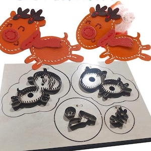 Moule de découpe en cuir avec pendentif cerf de Noël, personnalisation faite main, artisanat du cuir, outil kraft pour artisanat du cuir