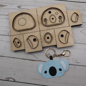 Pendentif koala dans un moule de découpe de cuir, personnalisation faite main, artisanat du cuir, outil kraft pour artisanat du cuir