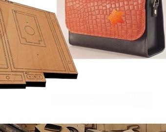 Mini bolso bandolera, troquel para cortar cuero, molde para personalizar artesanías de cuero hechas a mano, herramienta Kraft para artesanías de cuero