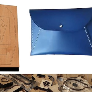 Busta per borsa/sacchetto per carte, stampo per fustellatura in pelle, strumento per artigianato in pelle Kraft, personalizzazione fatta a mano, artigianato in pelle