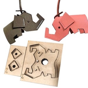Pendentif éléphant en cuir découpé dans un moule, personnalisation faite main, artisanat du cuir, outil kraft pour l'artisanat du cuir