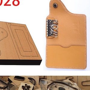 Stampo per fustellatura per portachiavi in pelle/borsa per carte/borsa per monete, set di fustelle per punzonatura fai da te in pelle, set di utensili Kraft per artigianato in pelle