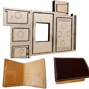 Moule de découpe de cuir de portefeuille court, artisanat du cuir de personnalisation fait main, outil kraft d'artisanat du cuir