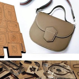 Mini sac à bandoulière en cuir découpé dans un moule, personnalisation à la main, artisanat du cuir, outil kraft pour l'artisanat du cuir