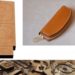 Mini porte-monnaie en cuir, moule, artisanat du cuir, artisanat du cuir, personnalisation à la main