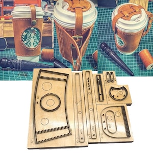 Couvre-tasse à café, moule découpé, personnalisation faite main, artisanat du cuir, outil kraft pour l'artisanat du cuir