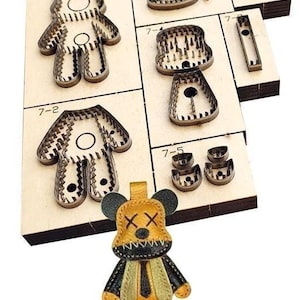 Moule de découpe en cuir avec pendentif ours violent, artisanat du cuir de personnalisation fait main, outil kraft d'artisanat du cuir