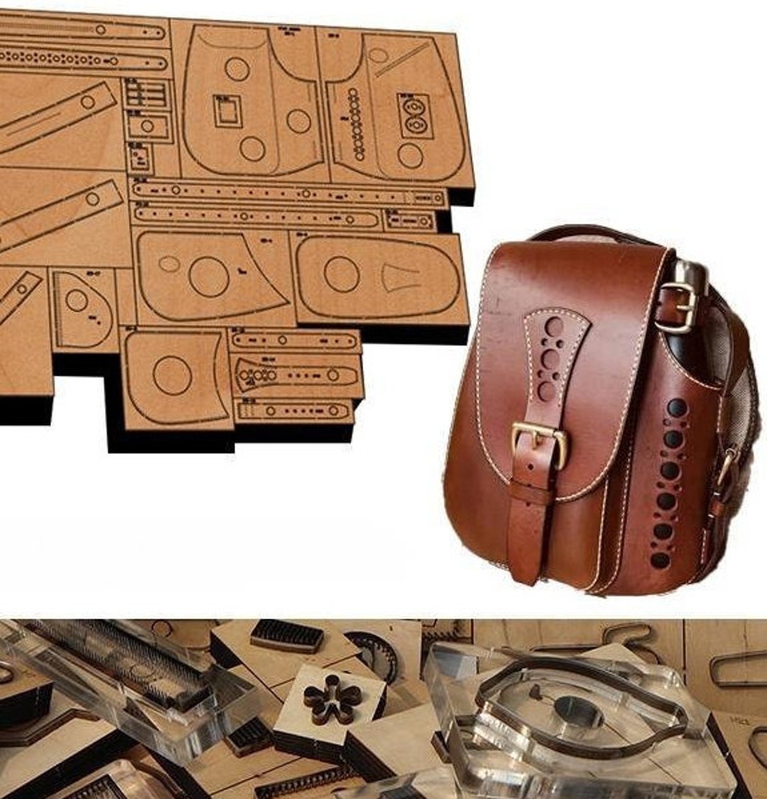 Cut-Out Leather Shoulder Bag main image 0
