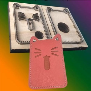Moule de découpe en cuir pour sac en mica pour chaton, personnalisation faite main, artisanat du cuir, outil kraft pour artisanat du cuir