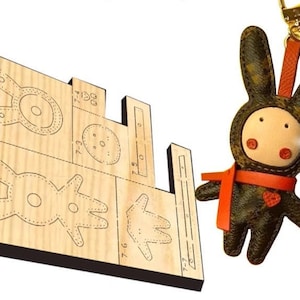 Pendentif lapin en cuir découpé dans un moule, personnalisation faite main, artisanat du cuir, outil kraft pour l'artisanat du cuir