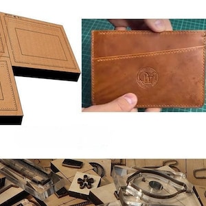 Porta carte di credito in pelle da taglio stampo, personalizzazione artigianale in pelle, artigianato in pelle Kraft Tool