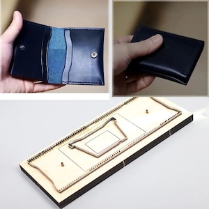 Sac porte-cartes plié dans un moule, personnalisation à la main, artisanat du cuir, outil kraft pour l'artisanat du cuir