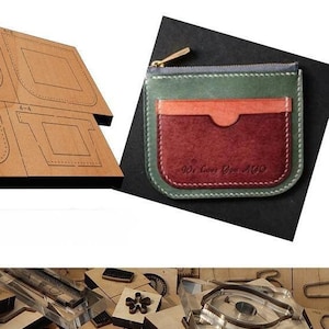 Molde troquelado para cortar cuero con portatarjetas, artesanías de cuero personalizadas a mano, herramienta Kraft para artesanías de cuero