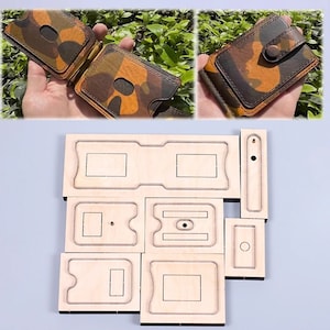 Molde troquelado para cortar cuero con clip para tarjetas, artesanías de cuero personalizadas a mano, herramienta Kraft para artesanías de cuero