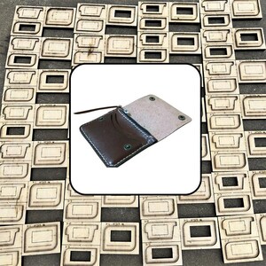 Pull Tab Dual Snap Mini Coin Card Pouch Steel Rule Die, Wooden Punch Mold for DIY Two-Tone Snap Closure Leather Small Wallet Craft