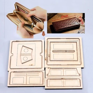 Sac à main long portefeuille à fermeture éclair pour découper le cuir dans un moule, personnalisation à la main, artisanat du cuir, outil kraft pour artisanat du cuir