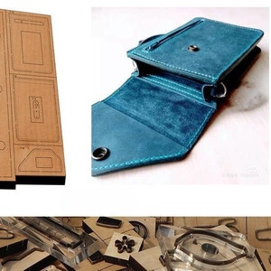 Sac pour téléphone portable/sac à bandoulière en cuir découpé, moule, porte-monnaie, artisanat en cuir, outil kraft, personnalisation à la main, artisanat du cuir