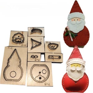 Pendentif père Noël en cuir découpé, moule, personnalisation à la main, artisanat du cuir, outil kraft pour l'artisanat du cuir