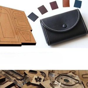 Piccola borsa per carte di credito in pelle, stampo per fustellatura, personalizzazione fatta a mano, artigianato in pelle, strumento Kraft per artigianato in pelle