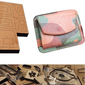 Portafogli/borse per carte di credito Stampo per fustellatura in pelle, Set di fustelle per punzonatura in pelle, Strumento Kraft per artigianato in pelle, Taglierine fatte a mano