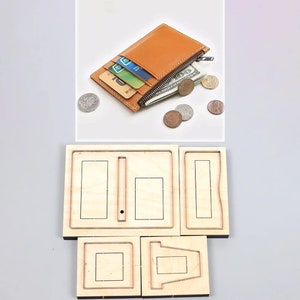 Sac porte-cartes à fermeture éclair pour pièce de monnaie, moule en cuir, personnalisation à la main, artisanat du cuir, outil kraft