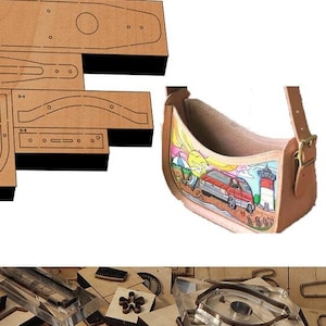 Moule de découpe en cuir pour sac sous les bras, outil kraft d'artisanat en cuir de porte-monnaie, artisanat en cuir de personnalisation fait main
