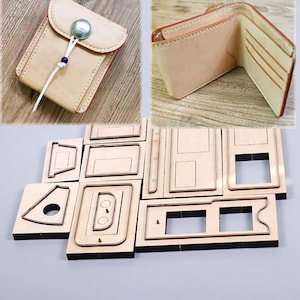 Sac porte-cartes portefeuille vintage, moule découpé avec découpe en cuir, personnalisation à la main, artisanat du cuir, outil kraft pour l'artisanat du cuir