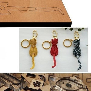 Moule de découpe de cuir de porte-clés de chat, artisanat du cuir de personnalisation fait main, outil Kraft d'artisanat du cuir