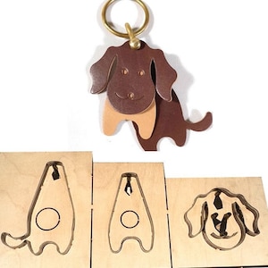 Pendentif chien en cuir découpé dans un moule, personnalisation faite main, artisanat du cuir, outil kraft pour l'artisanat du cuir