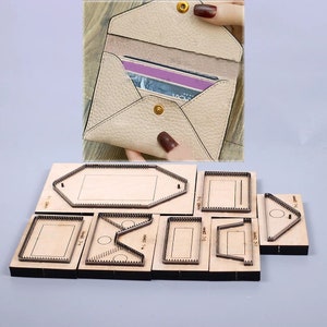 Porte-cartes en cuir, moule découpé, personnalisation faite main, artisanat du cuir, outil kraft pour l'artisanat du cuir