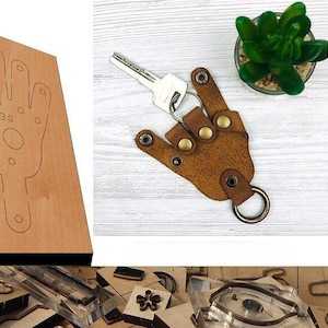 Moule de découpe de cuir de porte-clés de paume, artisanat du cuir de personnalisation fait main, outil de kraft d'artisanat du cuir