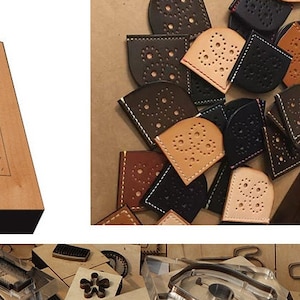 Outil kraft pour artisanat du cuir, étui pour marque-pages, moule pour découpe de cuir, jeu de matrices de perforation en cuir fait main