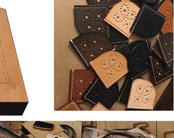 Herramienta Kraft para manualidades de cuero, molde troquelador para cortar cuero para estuches de marcapáginas, juego de troqueles perforadores de cuero hechos a mano
