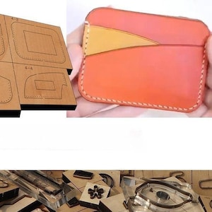 Porta carte di credito in pelle da taglio stampo, personalizzazione artigianale in pelle, artigianato in pelle Kraft Tool