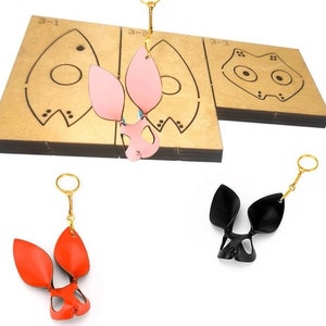 Pendentif masque de lapin, découpe de cuir, moule découpé, personnalisation à la main, artisanat du cuir, outil kraft pour artisanat du cuir