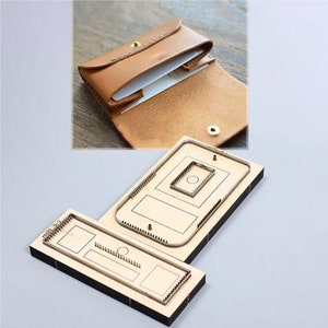 Sac porte-cartes de visite dans un moule, personnalisation à la main, artisanat du cuir, outil kraft pour l'artisanat du cuir