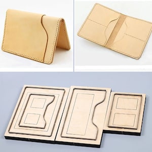 Sac porte-cartes plié dans un moule, personnalisation à la main, artisanat du cuir, outil kraft pour l'artisanat du cuir