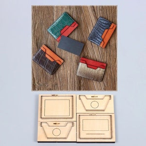 Molde troquelado para cortar cuero con bolsa de tarjeta, personalización hecha a mano, artesanías de cuero, herramienta Kraft para artesanías de cuero