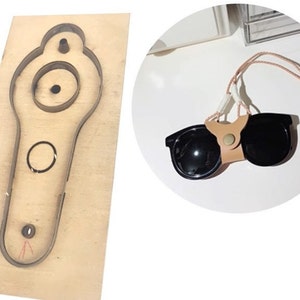 Moule découpé avec découpe en cuir pour chaîne de lunettes de soleil, personnalisation faite main, artisanat du cuir, outil kraft pour l'artisanat du cuir