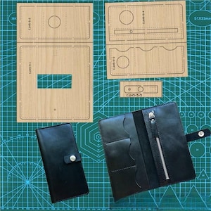 Moule découpé avec matrices de coupe en cuir de portefeuille long, artisanat du cuir de personnalisation fait main, outil Kraft d'artisanat du cuir