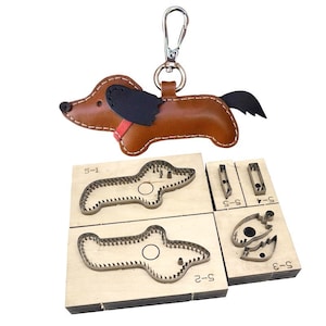 Moule découpé avec pendentif en cuir de saucisse de chien, artisanat du cuir de personnalisation fait main, outil kraft d'artisanat du cuir