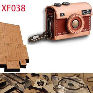Stampo per fustellatura in pelle a forma di macchina fotografica per borse/portafogli, set di fustelle per punzonatura in pelle, strumento Kraft per artigianato in pelle, taglierine fatte a mano