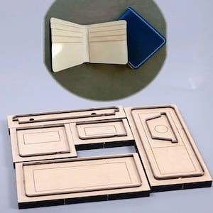 Carteira dobrada clássica, molde de corte de couro, personalização feita à mão, artesanato em couro, ferramenta Kraft para artesanato em couro