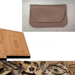 Pochette pour découper le cuir dans un moule, artisanat du cuir, outil kraft, personnalisation à la main, artisanat du cuir