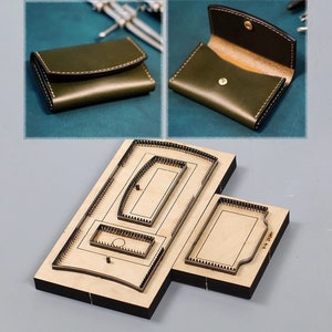Molde troquelado para cortar cuero de billetera, artesanías de cuero personalizadas a mano, herramienta Kraft para artesanías de cuero