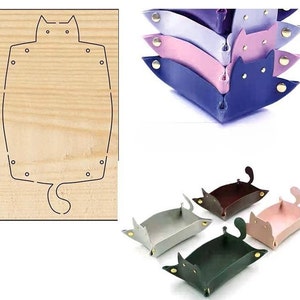 Bassin de rangement pour chaton Moule de découpe de cuir, Personnalisation à la main, Artisanat du cuir, Outil kraft pour artisanat du cuir