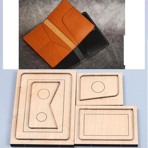 Molde de corte de couro para bolsa de passaporte, personalização feita à mão, ferramenta de artesanato em couro Kraft