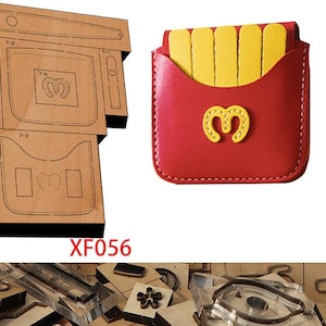 Sac/portefeuille de style frites en cuir, moule découpé, porte-monnaie, artisanat en cuir, outil kraft, personnalisation à la main, artisanat du cuir