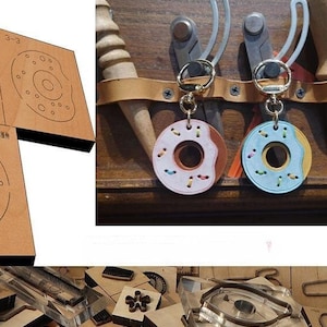 Moule de découpe en cuir avec pendentif beignet sucré, artisanat du cuir de personnalisation fait main, outil Kraft d'artisanat du cuir